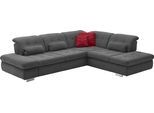 Ecksofa DIE PLANBAR "MP-IN17004 L-Form, Breite 323 cm, wahlweise weitere Funktionen", grau (anthrazit), B:323cm H:84cm T:124cm, 100% Polyester, Sofas, Ecksofa, Federkern-Polsterung, inkl. Sitztiefenverstellung