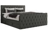 BOXSPRINGBETT MIREN KING DUO 120/200 Dunkelgrau Kunstleder - H4