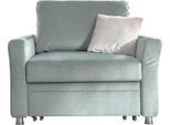 Schlafsofa DIE PLANBAR "MP-PD19021", blau (ice), B:106cm H:90cm T:100cm, 100% Polyester, Sofas, Schlafsofa, mit Längsschläferfunktion 80x210 cm