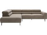 Ecksofa "Tossa, Modernes Design trifft smarte Funktione, Breite 273 cm", beige (taupe), B:276cm H:71cm T:219cm, 88% Polyester, 12% Polyacryl, SCHÖNER WOHNEN-KOLLEKTION, Sofas, Ecksofa, Motorischer Sitzvorzug, Kopfteil-Funktion & Saugroboter-Höhe