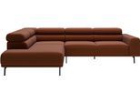 Ecksofa "Tossa, Modernes Design trifft smarte Funktione, Breite 273 cm", rusty, B:276cm H:71cm T:219cm, 24% Polyester, 76% Polyacryl, SCHÖNER WOHNEN-KOLLEKTION, Sofas, Ecksofa, Motorischer Sitzvorzug, Kopfteil-Funktion & Saugroboter-Höhe