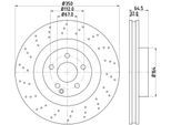 HELLA Bremsscheibe PRO 8dd355115401 Gelocht 350mm 32mm für Mercedes