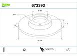 VALEO Bremsscheibe 673393 Hinterachse voll 298mm 18mm für Mercedes