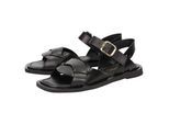 Sandale SIOUX "Molsirka-703", Damen, Gr. 39 (UK 5 1/2), schwarz, Obermaterial: 100% Kalbsnappaleder CANA. 100% Gummi rubber., Schuhe Sandale