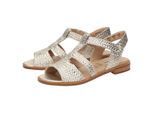 Sandale SIOUX "Cosinda-702", Damen, Gr. 38UK5, gelb, Obermaterial: 100% Ziegenleder goatskin. 100% Gummi rubber., Schuhe Sandale
