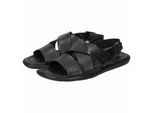 Sandale SIOUX "Mirtas", Herren, Gr. 44 (UK 9 1/2), schwarz, Obermaterial: 100% Lammnappaleder LANA. 100% Polyurethan PU., Schuhe Sandale
