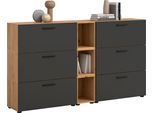 Schrank-Set HOME AFFAIRE "ENESTE, 9-teilig, in verschiedenen Farben, individuell kombinierbar", artisan eiche nachbildung, basalt grau, B:176cm H:34cm T:99cm, Spanplatte, Kastenmöbel-Sets, Stauraumelement, Kombination, Wohnkombination, Schrankwand, Lowboard
