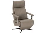 Livetastic Relaxsessel, Taupe, Metall, Echtleder, Rindleder, 73x116x84 cm, Relaxfunktion, USB-Anschluss, USB-C-Anschluss, Wohnzimmer, Sessel, Relaxsessel
