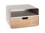 Nachtschrank, Eiche, Kaschmir, Metall, Holzwerkstoff, 1 Schublade(n) Schubladen, 38x25x30 cm, hängend, Schlafzimmer, Nachttische