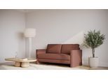BRUNO Schlafsofa 160cm in Hazelnut Rot Braun | Schmal | stabiles Massivholz & Boxspringkomfort