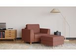 BRUNO Schlafsessel 70cm in Hazelnut | praktische Größe | stabiles Massivholz & Boxspringkomfort