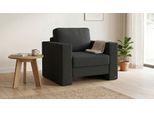 BRUNO Schlafsessel 70cm in Schwarz | praktische Größe | stabiles Massivholz & Boxspringkomfort