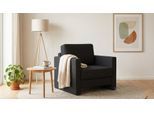 BRUNO Schlafsessel 70cm in Schwarz | praktische Größe | stabiles Massivholz & Boxspringkomfort