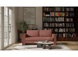 BRUNO Schlafsofa 160cm in Hazelnut Rot Braun | Kubus | stabiles Massivholz & Boxspringkomfort