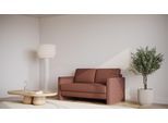 BRUNO Schlafsofa 140cm in Hazelnut Rot Braun | Schmal | stabiles Massivholz & Boxspringkomfort