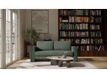 BRUNO Schlafsofa 160cm in Forest Green Grün | Kubus | stabiles Massivholz & Boxspringkomfort