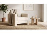 BRUNO Schlafsessel 70cm in Beige | praktische Größe | stabiles Massivholz & Boxspringkomfort