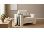 BRUNO Schlafsessel 70cm in Beige | praktische Größe | stabiles Massivholz & Boxspringkomfort