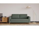BRUNO Schlafsofa 160cm in Forest Green Grün | Klassik | stabiles Massivholz & Boxspringkomfort