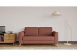 BRUNO Schlafsofa 140cm in Hazelnut Rot Braun | Klassik | stabiles Massivholz & Boxspringkomfort