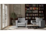 BRUNO Schlafsessel 70cm in Silver Grey Grau | praktische Größe | stabiles Massivholz & Boxspringkomfort