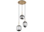 Globo , Messingfarben , Metall, Glas , Kugel , 120 cm , CE , höhenverstellbar, Sternenhimmel, beliebig kürzbar , Beleuchtung, Innenleuchten, Hängeleuchten, Hängeleuchten mehrflammig