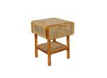 Livetastic , Naturfarben , Holz , Teakholz,Rattan, Teakholz , massiv,massiv , 48x60x45 cm , Schlafzimmer, Nachtkästchen