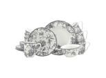 Creatable , Grau, Weiß , Keramik , Blume , 500 ml,500 ml , stapelbar , Kochen & Essen, Geschirr, Geschirrsets, Kombiservices