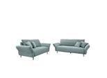 P & B , Hellblau , Textil , Füllung: Schaumstoff , Made in Europe , Rücken echt, Armteil links, Armteil rechts , Wohnzimmer, Sofas & Couches, Sofas, Weitere Sofas