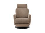 Livetastic , Hellbraun , Textil , Uni , 77x105x87-154 cm , Made in EU , Stoffauswahl, Relaxfunktion, Sitzfläche 360° drehbar , Wohnzimmer, Sessel, Relaxsessel