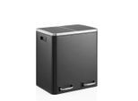 Mid.you , Schwarz , Metall , 2x15 l , 41.5x48x32 cm , Haushalt, Entsorgung, Abfalleimer, Mülleimer
