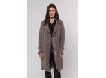 Longstrickjacke RINO & PELLE "CATENA", Damen, Gr. XS (34), grau (taupe), Feinstrick, Obermaterial: 68% Polyamid, 24% Polyester, 8% Viskose, unifarben, gerade knielang, V-Ausschnitt, leicht ausgefranste Kante, Strickjacken Longstrickjacke, mit Fransendetails und Knöpfen