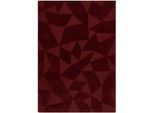 Teppich FLAIR RUGS "SHARD", rot, B:120cm H:10mm L:170cm, Wolle, Teppiche, Teppich, Hoch-Tief Effekt, Handgearbeitet