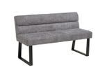 Livetastic Sitzbank, Dunkelgrau, Metall, Textil, 3-Sitzer, 140x83x61 cm, Esszimmer, Bänke, Sitzbänke