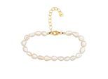 Armband CAÏ "925 Sterling Silber vergoldet Perlen", gelb (gelb, weiß), Armbänder, Damen, 15+4cm, Silber 925 (Sterlingsilber), glänzend, Armband
