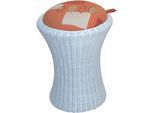 Truhe HOME AFFAIRE, weiß, H:53cm Ø:42cm, Truhen, Wäschesitzhocker mit Stauraum