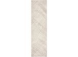 Teppich FLAIR RUGS "Remy", beige (creme), B:80cm H:12mm L:300cm, Kunstfaser, Teppiche, Teppich, Hoch-niedriger Flor in Wolle-Optik