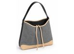 Schultertasche TONI & FRIENDS "Murnau", Mädchen, Gr. B/H/T: 36cm x 28cm x 13cm onesize, schwarz, Leinen, Taschen Schultertasche, Leinen Stoff Tasche