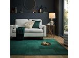 Wollteppich FLAIR RUGS "Demi Woll", grün, B:200cm H:10mm L:290cm, Wolle, Teppiche, 100% Wolle, Wohnzimmer, Schlafzimmer, Esszimmer, handgetuftet, uni