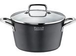 Kochtopf PINTINOX "Pinti ST1", schwarz, H:12,8cm Ø:24cm, Töpfe, Suppentopf Fleischtopf Kochtopf, 3-lagige Antihaftbeschichtung, Induktion, inkl. Glasdeckel