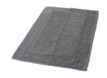 Badematte KLEINE WOLKE "Havanna" Gr. 2, grau (schiefer), H:16mm, Baumwolle, Badematten, Badematte, Badteppich, Uni Farben, Hoch-Tief Effekt, mit Bordüre