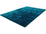 Hochflor-Teppich OBSESSION "My Curacao 490", blau (petrol), B:200cm H:35mm L:290cm, Mikropolyester, Teppiche, Uni-Farben, sehr weicher Kuschelflor, handgetuftet