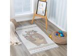 Teppich LIVABLISS "SALZBURG", beige (creme), B:80cm H:5,08mm L:150cm, Polyester, Teppiche, Teppich, Maschinenwaschbarer Kinderteppich – praktisch und pflegeleicht