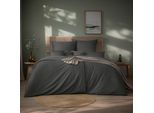 Bettwäsche ESTELLA "Valetta", grau, B/L: 135cm x 200cm, 1 Stk., 1 Stk., Mako-Satin, B/L: 80cm x 80cm, Mako-Satin, Obermaterial: 100% Baumwolle, Bettwäsche, Bettwäsche