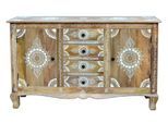 Sideboard OTTO HOME "Gullaba", braun (hellbraun), B:140cm H:85cm T:40cm, Sideboards, Sideboard, Kommode, Hand bemalt, Breite 140 cm