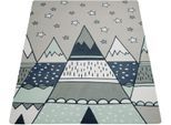 Kinderteppich PACO HOME "Chicos 553", grau, B:80cm H:2mm L:150cm, Polyester, Teppiche, Kinderteppich, Flachgewebe, Motiv Berge & Sterne, Kinderzimmer
