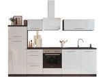 Küche RESPEKTA "Amanda", weiß (küche: weiß, front: weiß, korpus: eiche grau nachbildung, arbeitsplatte: eiche grau nachbildung), B:280cm H:200cm T:60cm, Komplettküchen-Sets, Breite 280 cm, mit Soft-Close, in exklusiver Konfiguration für OTTO