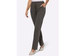 Jerseyhose CLASSIC BASICS, Damen, Gr. 24, Kurzgrößen, grau (graphit), 100% Baumwolle, unifarben, lang, Hosen Jerseyhose