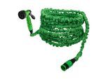 BGS Do it yourself Wasserschlauch Textil flexibel mit Garten-Handbrause mit 7 Funktionen 7,5 - 22 m (70904)