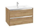 P & B Waschtischkombi, Eiche, Metall, 2 Schublade(n) Schubladen, 80 cm, hängend, Badezimmer, Waschbecken & Armaturen, Waschtische